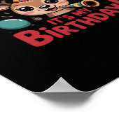 Oh Deer Its My Birthday Cute Reindeer Festive Styl Poster (Hoek)