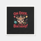 Oh Deer Its My Birthday Cute Reindeer Festive Styl Servet (Voorkant)