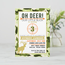 Oh Deer Jacht Thema Uitnodiging Camo Groene Kleure
