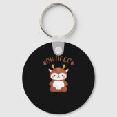 Oh Deer Kawaii Deer Playful Art Style Sleutelhanger (Voorkant)