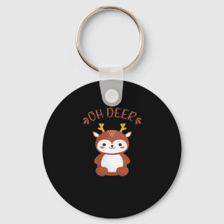 Oh Deer Kawaii Deer Playful Art Style Sleutelhanger
