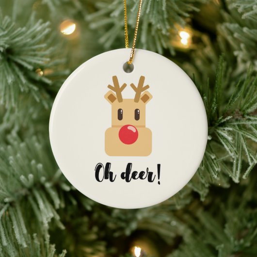 Oh Deer Kerst Keramisch Ornament (Boom)