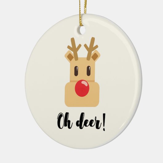 Oh Deer Kerst Keramisch Ornament (Links)