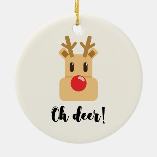 Oh Deer Kerst Keramisch Ornament (Achterkant)