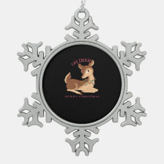 Oh Deer Kerst Misdaad Modern Design  Tin Sneeuwvlok Ornament