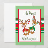 OH Deer Kerst Rendiergezichtsmasker 2021 Feestdagenkaart (Voorkant / Achterkant)