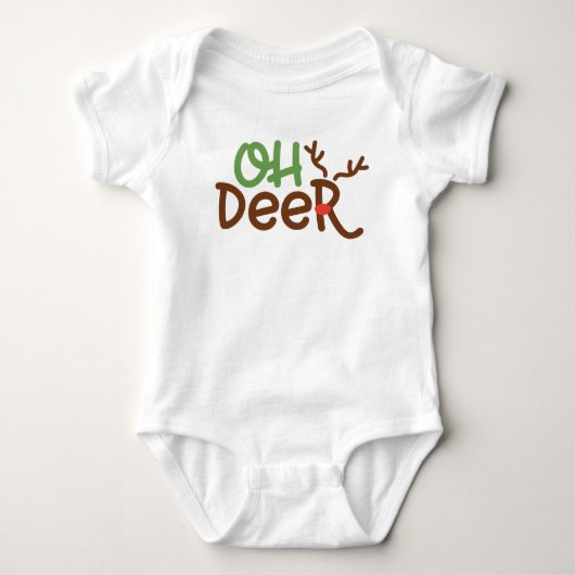 Oh Deer Kerstfeestay Baby Bodysuit (Voorkant)