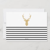 Oh Deer Kerstmis hier Faux Gold Glitter Deer Feestdagenkaart (Achterkant)