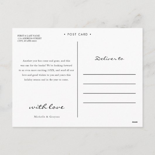 Oh Deer Kerstmis hier Faux Gold Glitter Deer Feestdagenkaart (Achterkant)