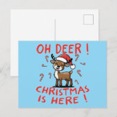 Oh Deer Kerstmis is hier Feestdagenkaart (Voorkant / Achterkant)