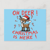 Oh Deer Kerstmis is hier Feestdagenkaart (Voorkant)