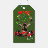 Oh Deer Kerstmis is hier grappig Cadeaulabel (Voorkant)