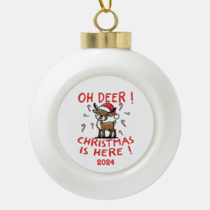 Oh Deer Kerstmis is hier Keramische Bal Ornament