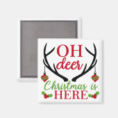 Oh Deer Kerstmis Magneet (Voorkant / Achterkant)