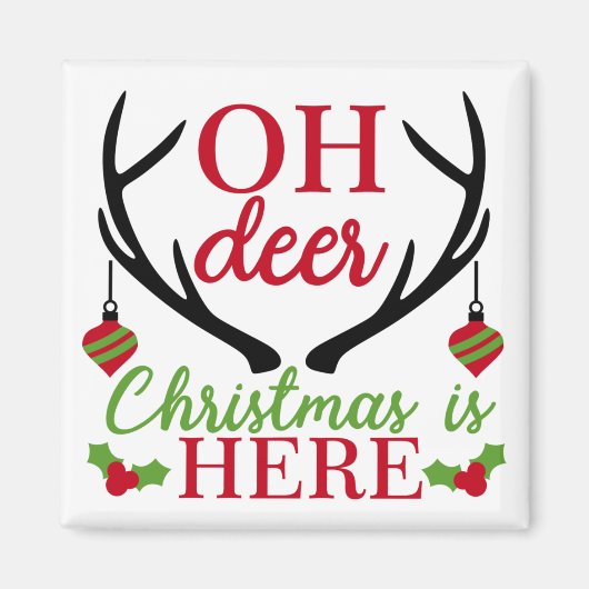 Oh Deer Kerstmis Magneet (Voorkant)