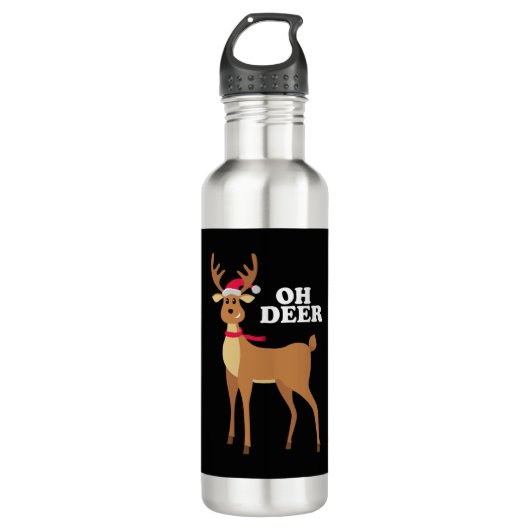 Oh Deer - kerstrender Waterfles (Voorkant)