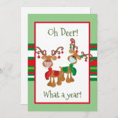 OH Deer kerstrenrendiermasker 2021 Feestdagenkaart (Voorkant / Achterkant)