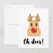 Oh Deer kerstseizoen Briefkaart (Voorkant / Achterkant)