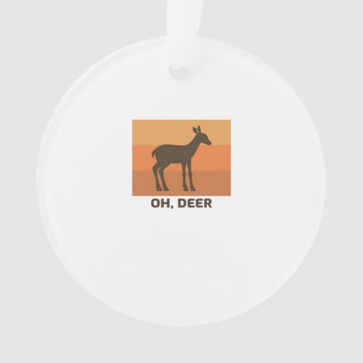 Oh Deer Klassiek Eenvoudig Ontwerp Ornament (voorkant)