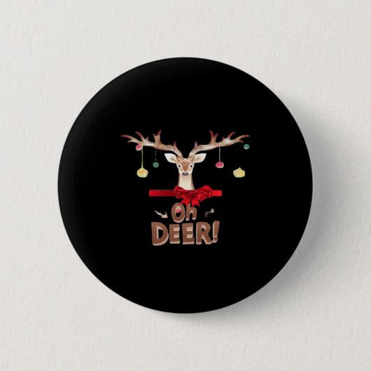 Oh Deer Klassieke Sfeer Ronde Button 5,7 Cm (Voorkant)