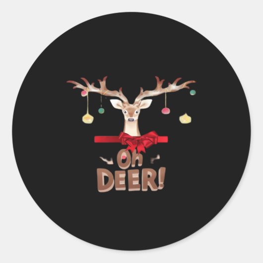 Oh Deer Klassieke Sfeer Ronde Sticker (Voorkant)