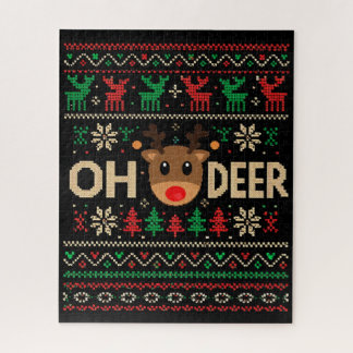 Oh Deer Lelijk Kerstmis T-shirt Puzzel
