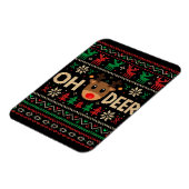 Oh Deer Lelijk Kersttrui Puzzel Magneet (Linkerzijde)