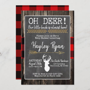 OH Deer. Little Buck Buffalo Play Baby shower Kaart