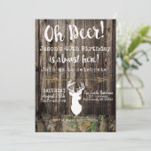 Oh Deer! Mannen jagen Camo achtergrond Birthday Kaart (Staand voorkant)