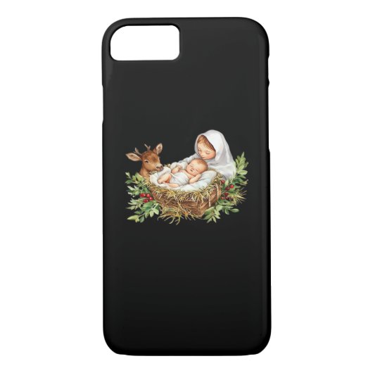 Oh Deer Mary Nativity Scene Christmas Jesus Case-Mate iPhone Case (Achterkant)