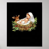 Oh Deer Mary Nativity Scene Christmas Jesus   Poster (Voorkant)