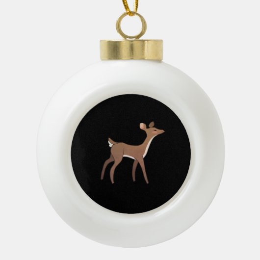 Oh Deer Me Whimsical Creative Design  Keramische Bal Ornament (Voorkant)