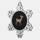 Oh Deer Me Whimsical Creative Design Tin Sneeuwvlok Ornament (Rechts)