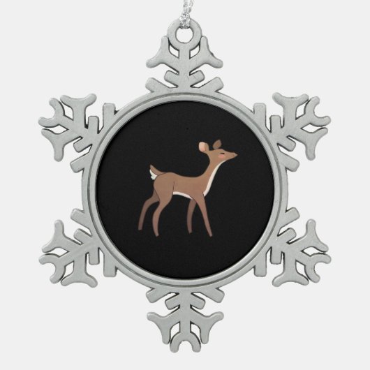 Oh Deer Me Whimsical Creative Design Tin Sneeuwvlok Ornament (Voorkant)
