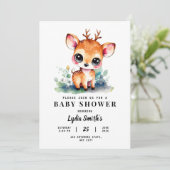 Oh Deer Meisje Baby shower Baby Meisje Douche Groe Kaart (Staand voorkant)