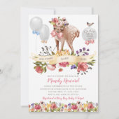 Oh Deer Meisje Baby shower Kaart (Voorkant)