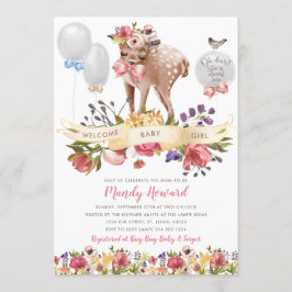 Oh Deer Meisje Baby shower Kaart