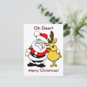 Oh Deer Merry kerstBriefkaart Feestdagenkaart (Staand voorkant)