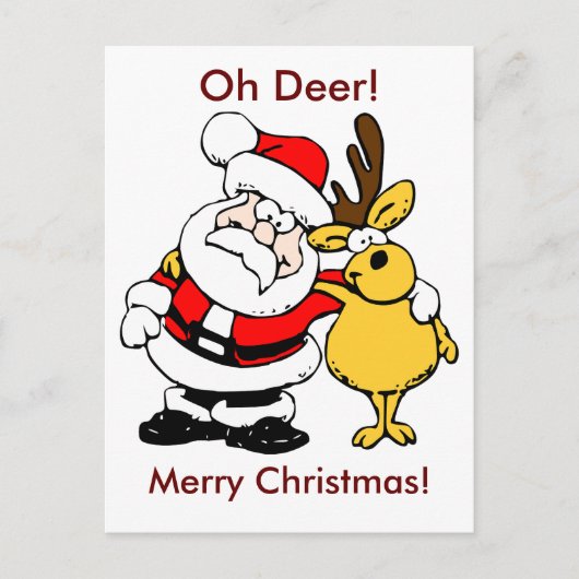 Oh Deer Merry kerstBriefkaart Feestdagenkaart (Voorkant)