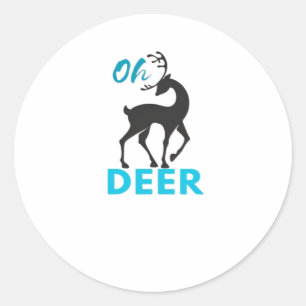 Oh Deer Minimaal Design Ronde Sticker