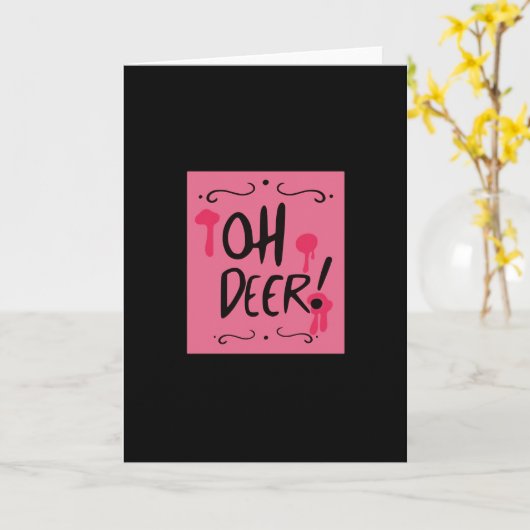 Oh Deer Minimal Aesthetic Kaart (Gele Bloem)