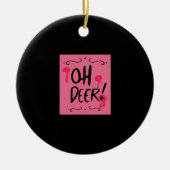 Oh Deer Minimal Aesthetic Keramisch Ornament (Voorkant)