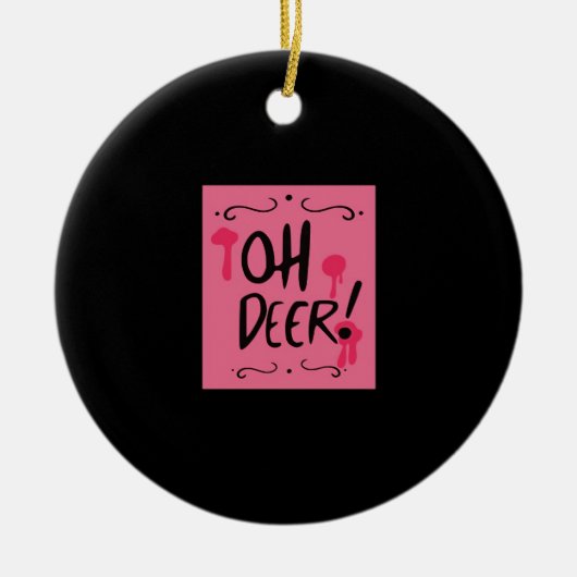 Oh Deer Minimal Aesthetic Keramisch Ornament (Voorkant)