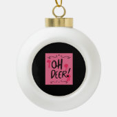 Oh Deer Minimal Aesthetic Keramische Bal Ornament (Voorkant)