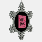 Oh Deer Minimal Aesthetic Tin Sneeuwvlok Ornament (Links)