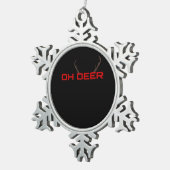Oh Deer Minimal Aesthetic Vibe  Tin Sneeuwvlok Ornament (Rechts)