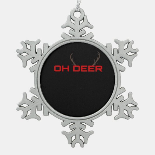 Oh Deer Minimal Aesthetic Vibe  Tin Sneeuwvlok Ornament (Voorkant)