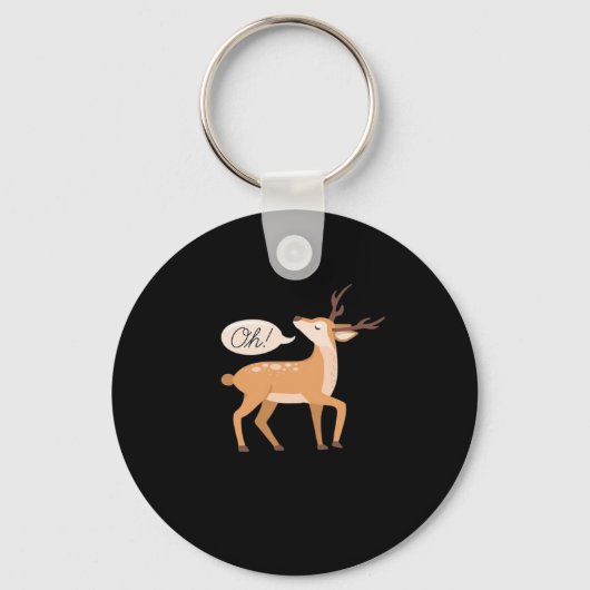 Oh Deer Minimal Clean Aesthetic Keychain (Voorkant)