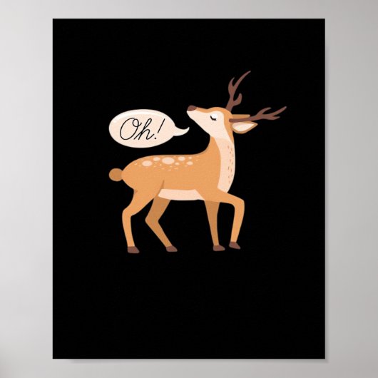 Oh Deer Minimal Clean Aesthetic Poster (Voorkant)