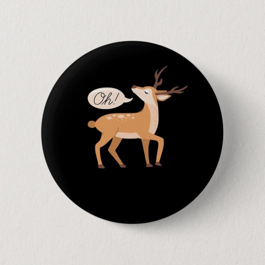 Oh Deer Minimal Clean Aesthetic  Ronde Button 5,7 Cm (Voorkant)